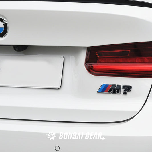 BMW M Power Question Mark Series Acrylic Creative Transparent Badge Emblem