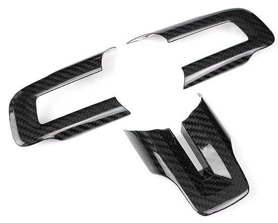Ford Mustang Dry Carbon Fiber Steering Wheel Control Trim