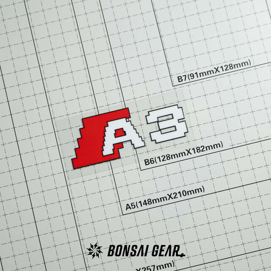 Audi A-Series A3 A4 A5 A6 A7 Pixel-Art Track Badge Sticker Set of 3
