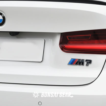 BMW M Power Question Mark Series Acrylic Creative Transparent Badge Emblem