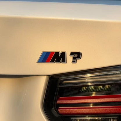 BMW M Power Question Mark Series Acrylic Creative Transparent Badge Emblem
