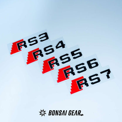 Audi S/RS Series S3 S4 S5 S6 S7 RS3 RS4 RS5 RS6 RS7 Pixel-Art Track Sticker Set of 3