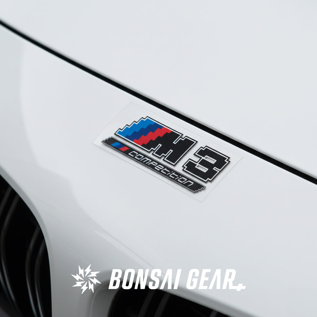 宝马BMW mpower m2m3m4黑色版本轻量化定制像素风车标贴纸