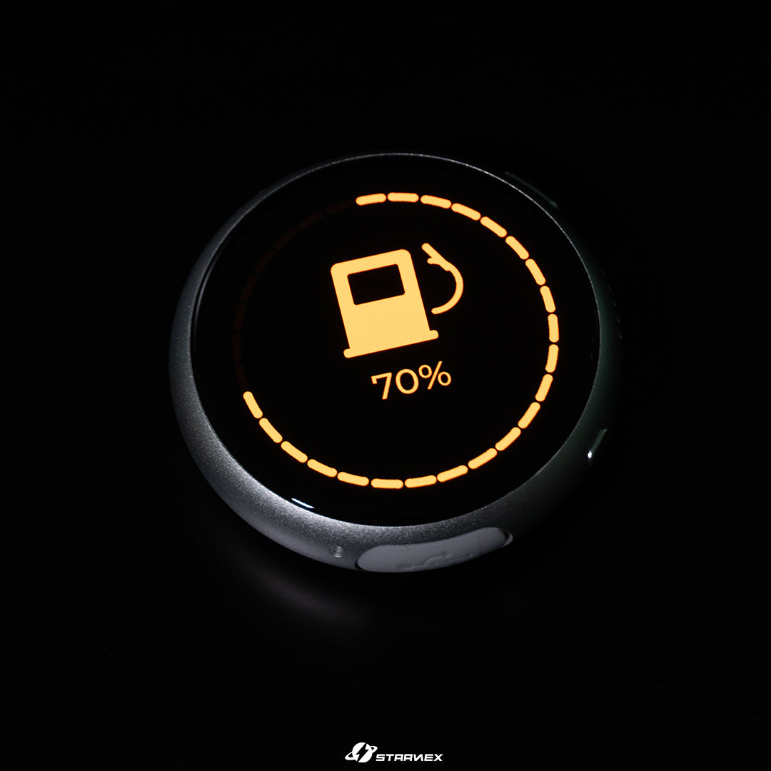 SRACING M1 round dashboard gauge showing fuel level