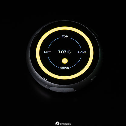 SRACING M1 round dashboard display showing G-force direction